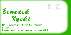 benedek nyeki business card